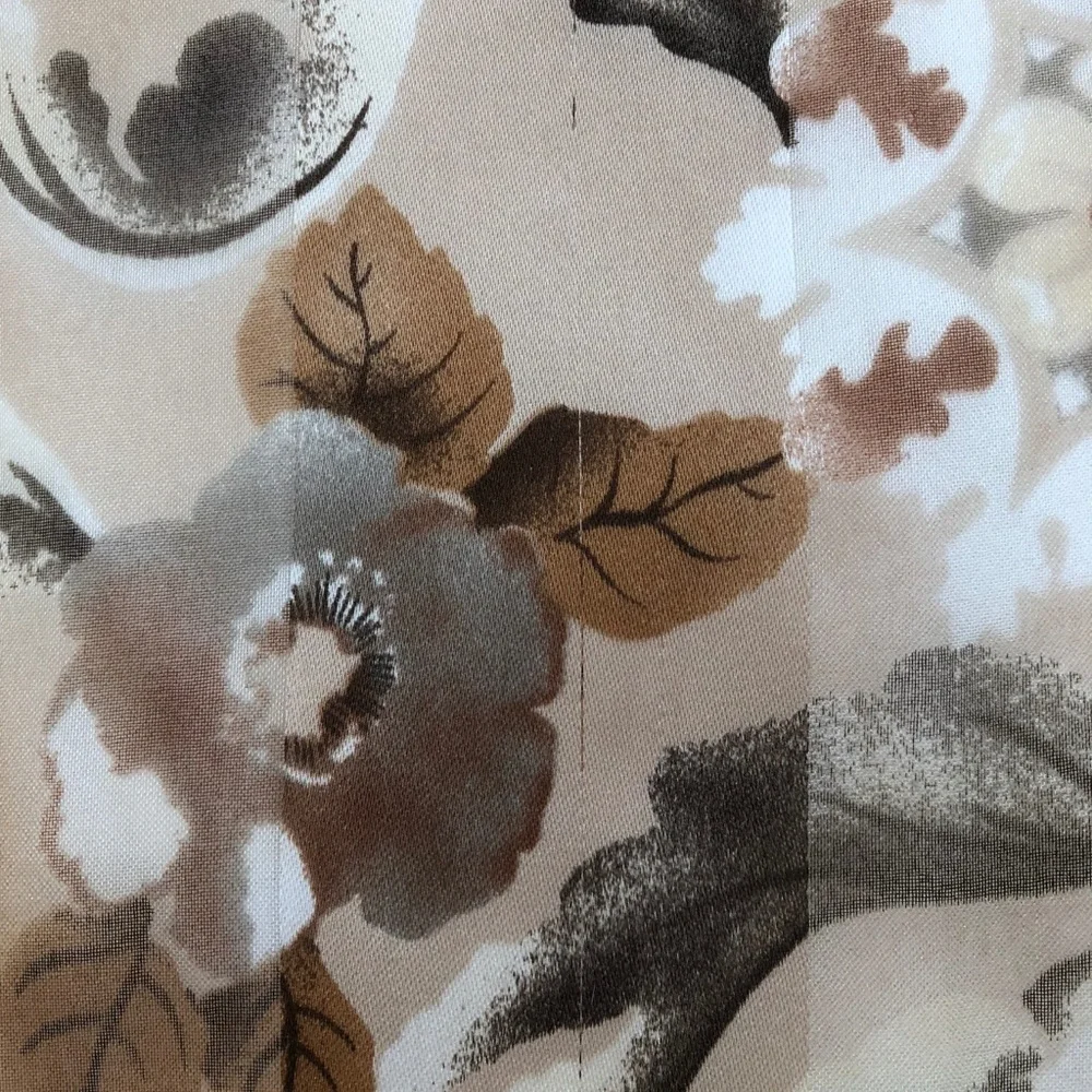 Vintage Oblong Brown, Tan & Cream Floral Scarf